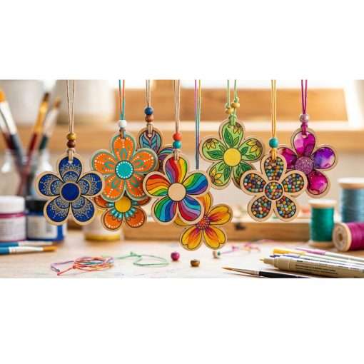 Ornaments Flower Shaped Wood Blanks