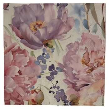 Watercolour Peonies Paper Napkins
