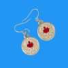 Round Maple Leaf Earrings