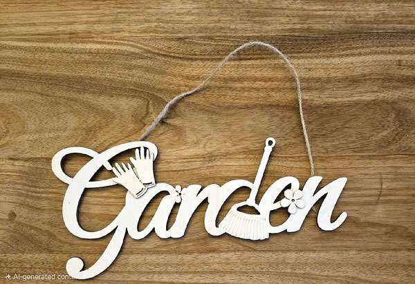 Garden Script Wooden Sign