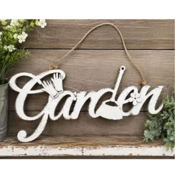 Garden Script Wooden Sign Rustic Farmhouse