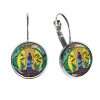 Leah Dorion Strong Earth Woman dome glass earrings
