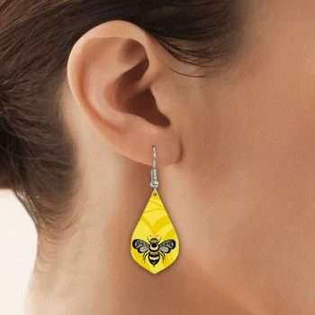Adam Lewis yellow bee Gilakas'la Thank You Gallery Collection earrings