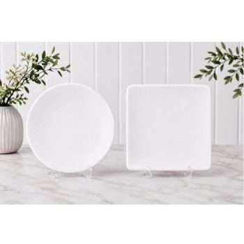 White Ceramic Plates Duo Rectangular