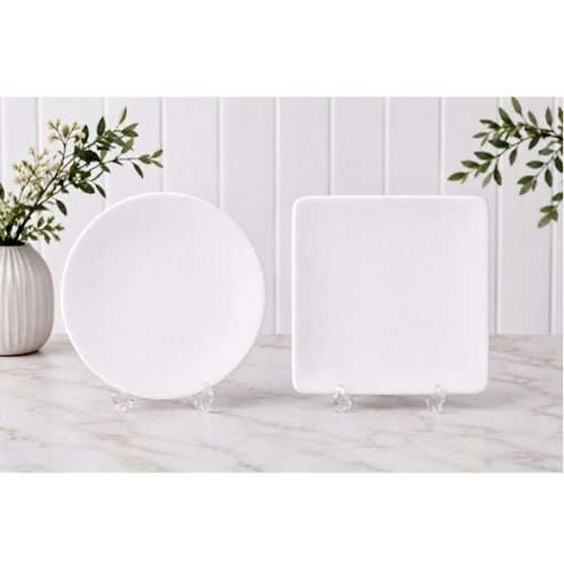 White Ceramic Plates Duo Rectangular