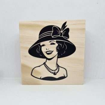 Elegantly Dressed Lady with Hat and Bow