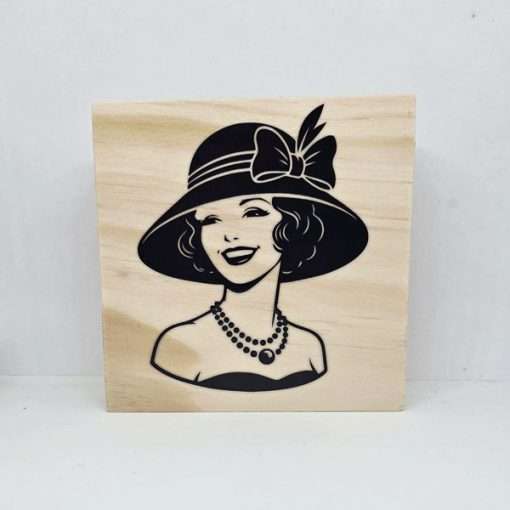 Elegantly Dressed Lady with Hat and Bow