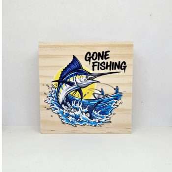Gone Fishing Desk Sitter Sign