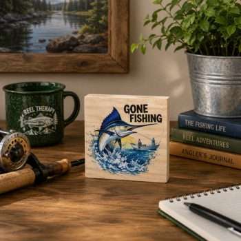Gone Fishing Desk Sitter