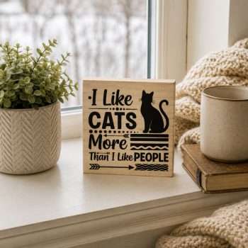 I Like Cats More Than I Like People Desk Sitter