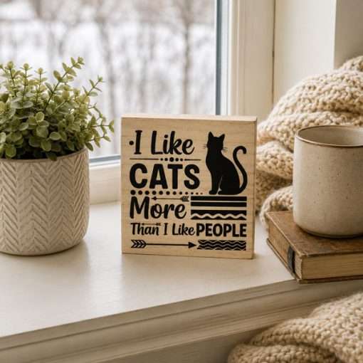 I Like Cats More Than I Like People Desk Sitter